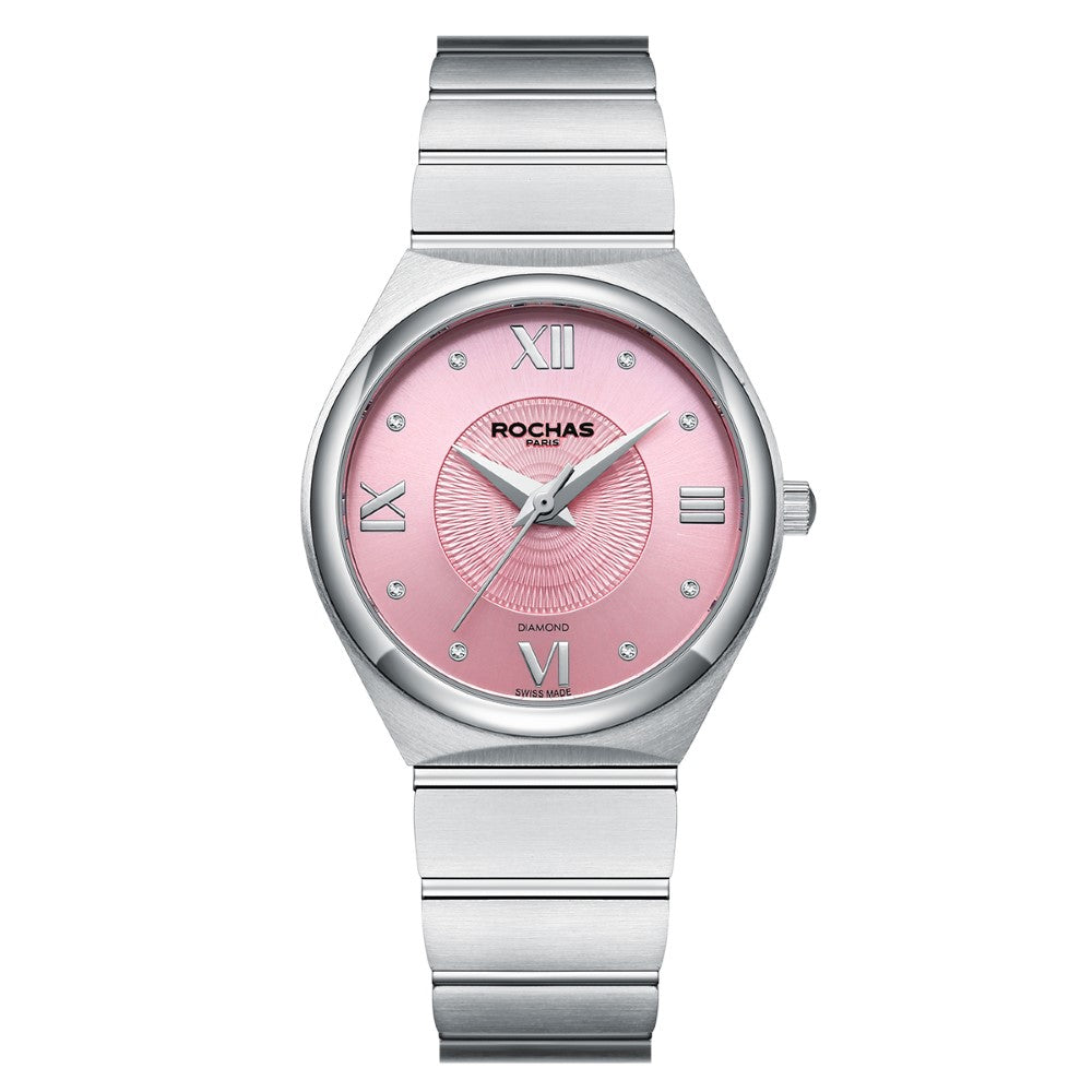 Rochas Women's Quartz Watch, Pink Dial - RHC-0040(8/DMND)