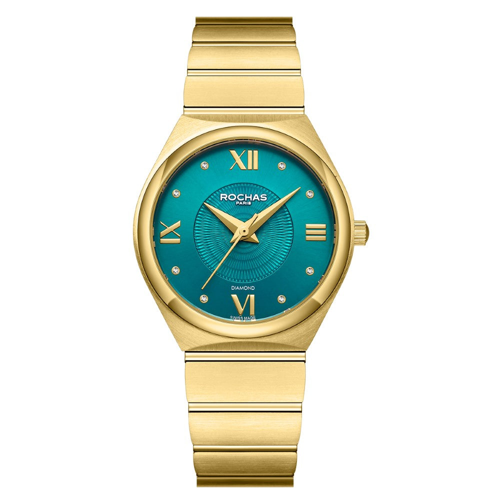 Rochas Women's Quartz Watch with Turquoise Dial - RHC-0043(8/DMND)