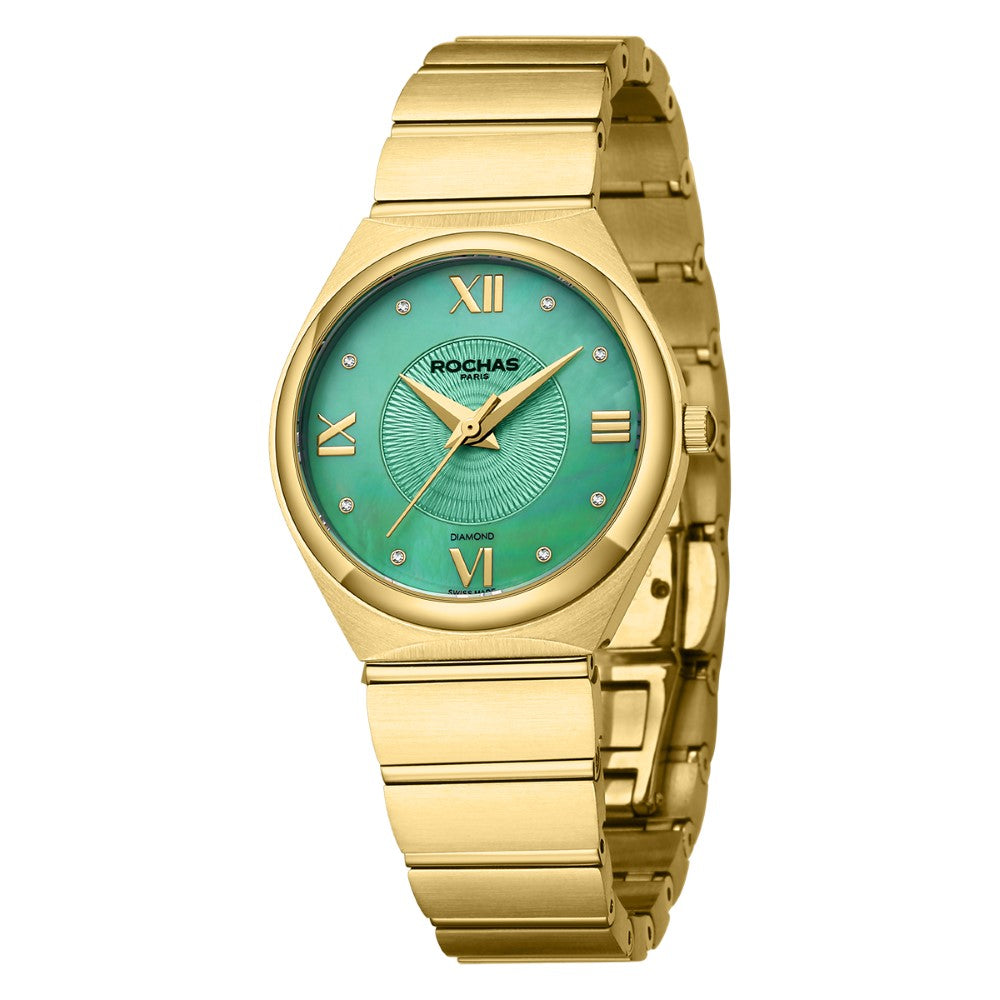 Rochas Women's Quartz Watch with Pearly Green Dial - RHC-0044(8/DMND)