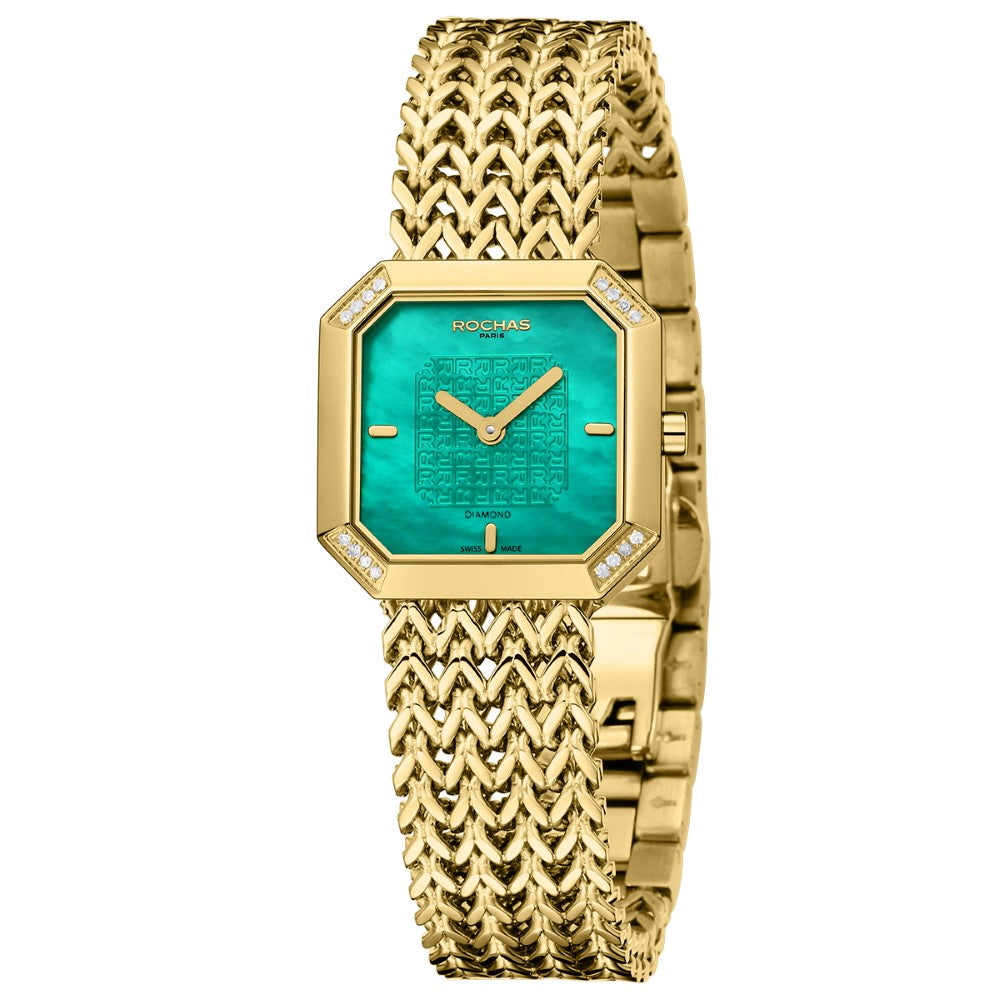 Rochas Women's Quartz Watch with Pearly Green Dial - RHC-0049(16/DMND)