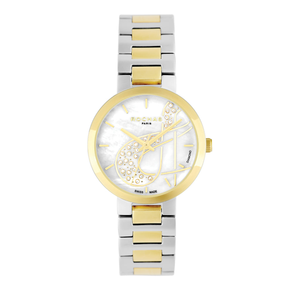 Rochas Women's Quartz Watch with Pearly White Dial - RHC-0003(25/DMND)