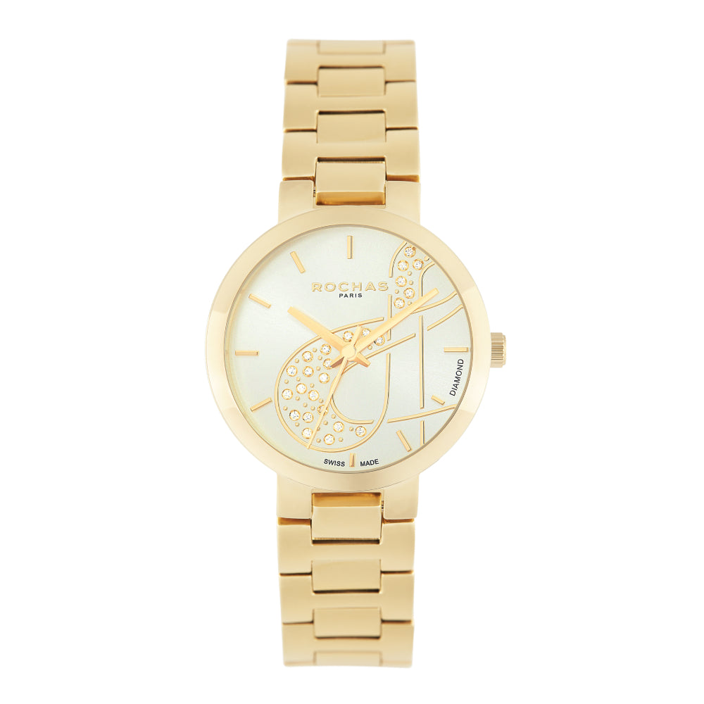 Rochas Women's Quartz Watch with Pearly White Dial - RHC-0004(25/DMND)