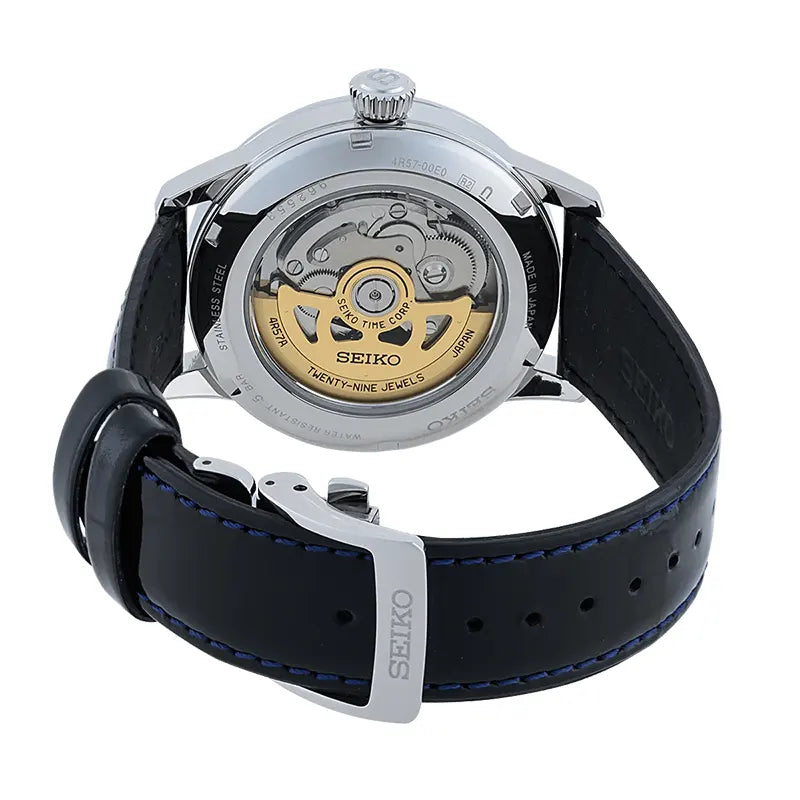 ساعة سيكو بريساج أوتوماتيكية للرجال بقرص أزرق سماوي فاتح - SEIKO-0007