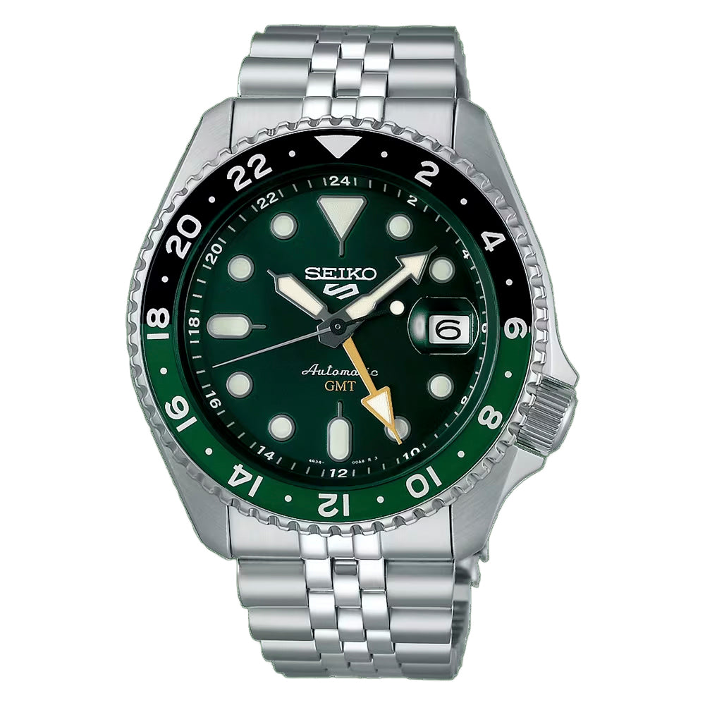 ساعة سيكو 5 سبورتس SSK GMT  للرجال أوتوماتيكية  ميناء أخضر SEIKO-0051