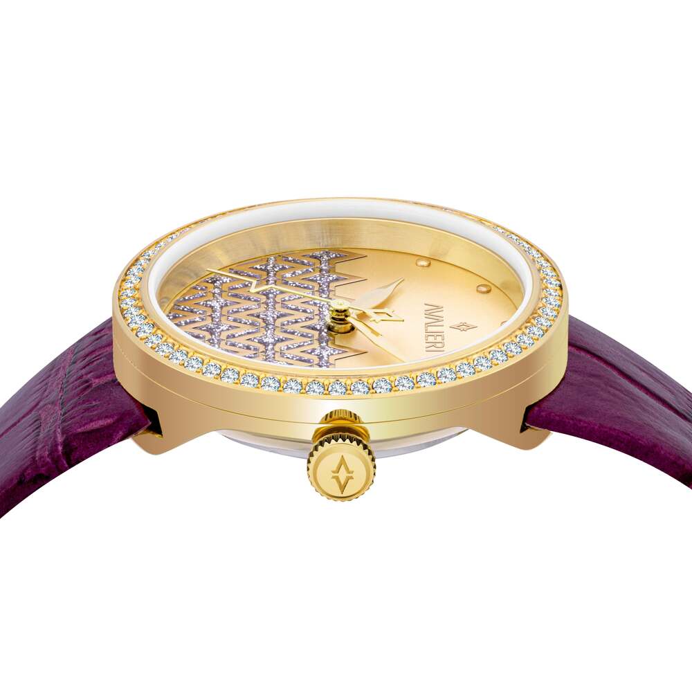 Avalieri Women's Quartz Watch Gold Dial - AV-2399B