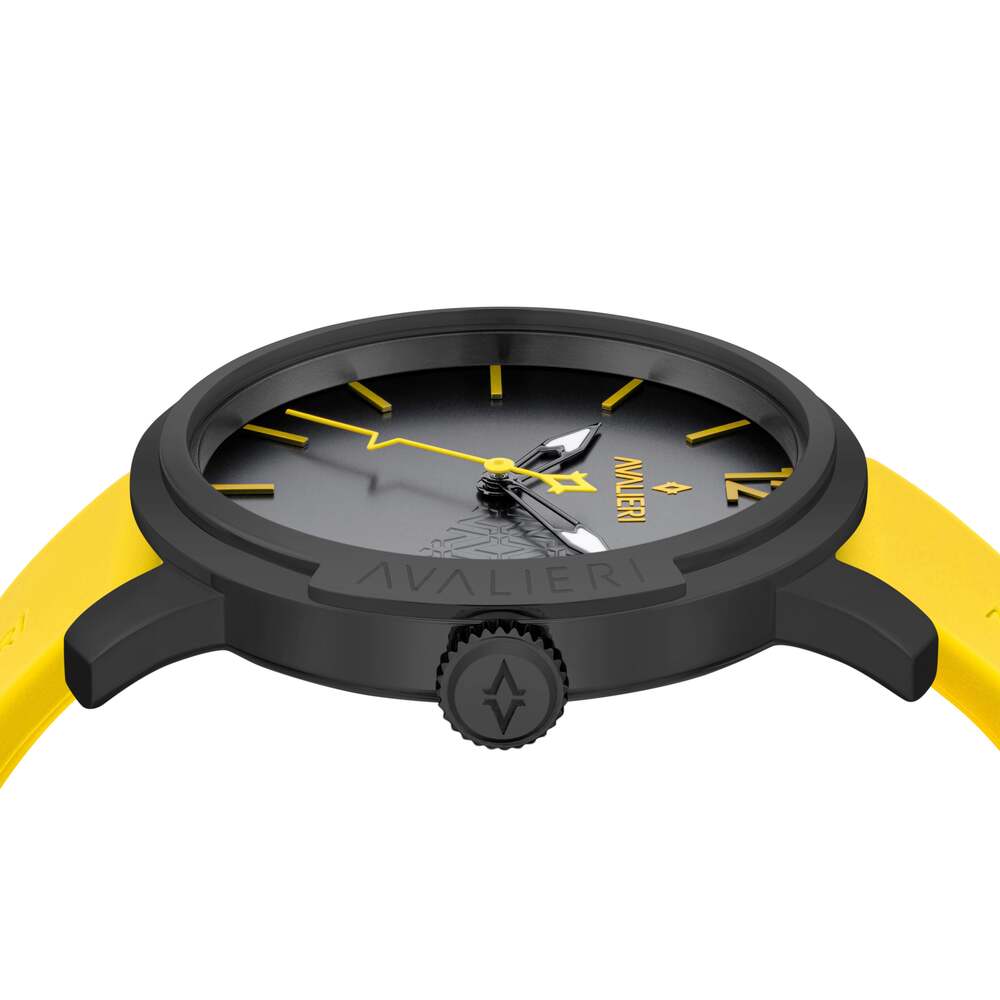 Avalieri Men's Quartz Black Dial Watch - AV-2379B
