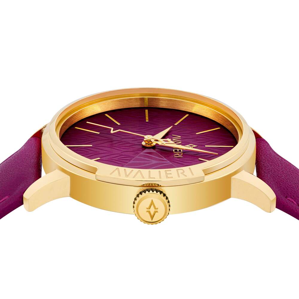 Avalieri Women's Quartz Watch Purple Dial - AV-2389B