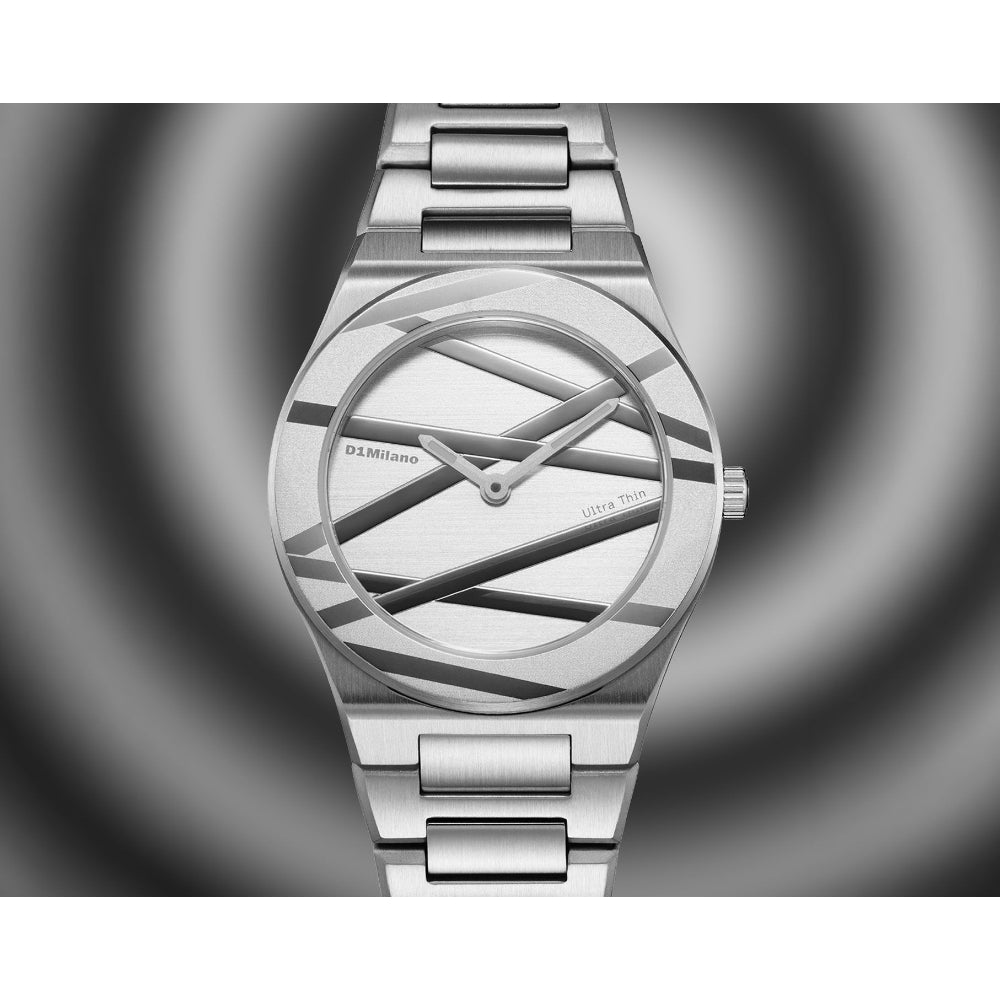 ساعة دي وان ميلانو Ultra Thin Silver Inlay النسائية كوارتز - ML-0445