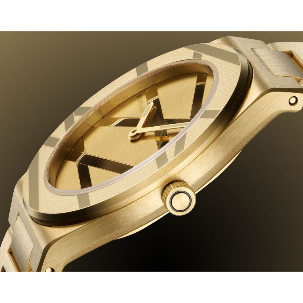 ساعة دي وان ميلانو Ultra Thin Goden Inlay النسائية كوارتز - ML-0446