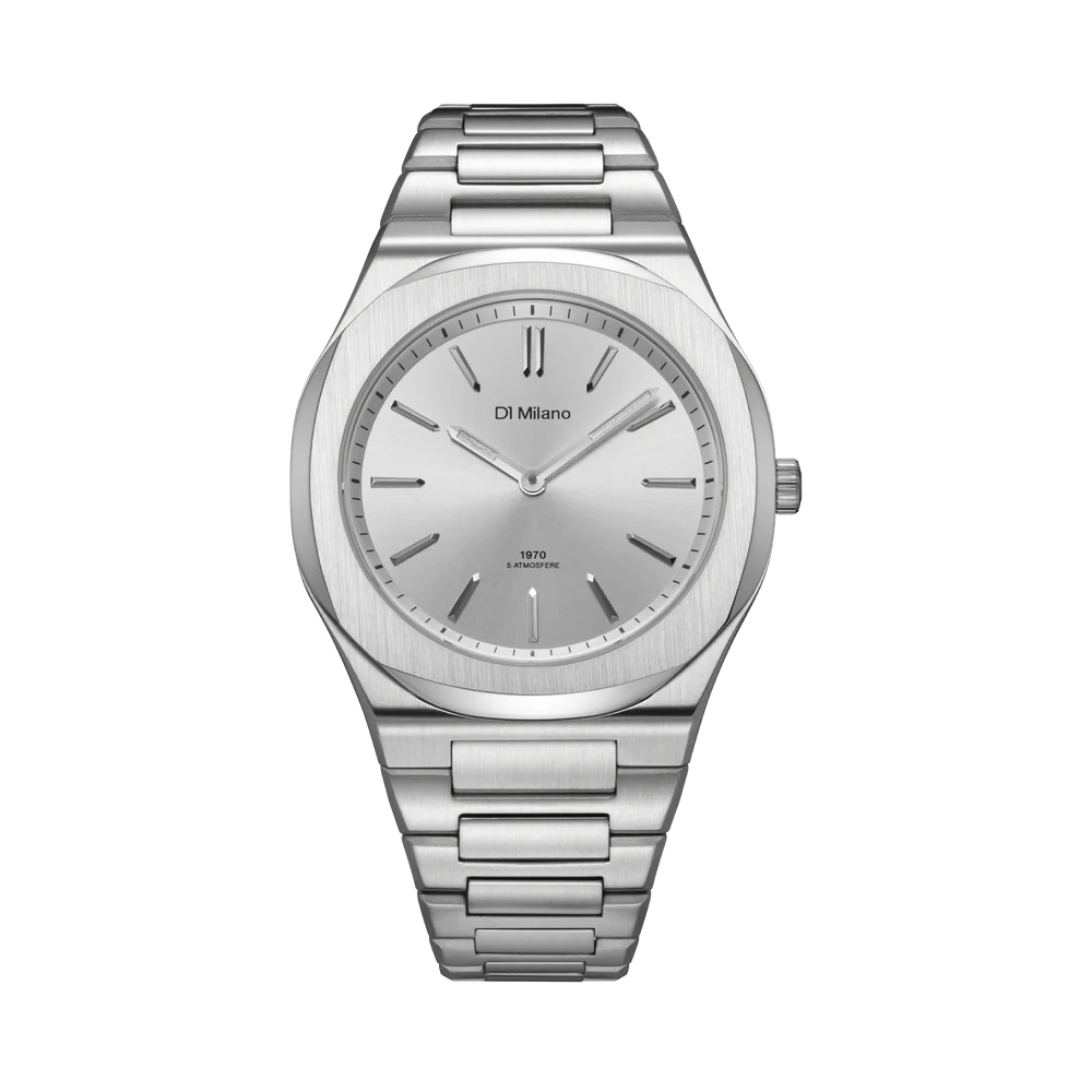 D1 Milano Men's Ultra-Thin Quartz Watch with Grey Groovy Dial - ML-0399