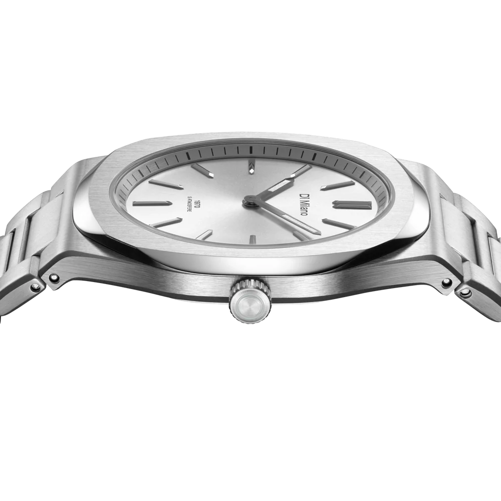 D1 Milano Men's Ultra-Thin Quartz Watch with Grey Groovy Dial - ML-0399