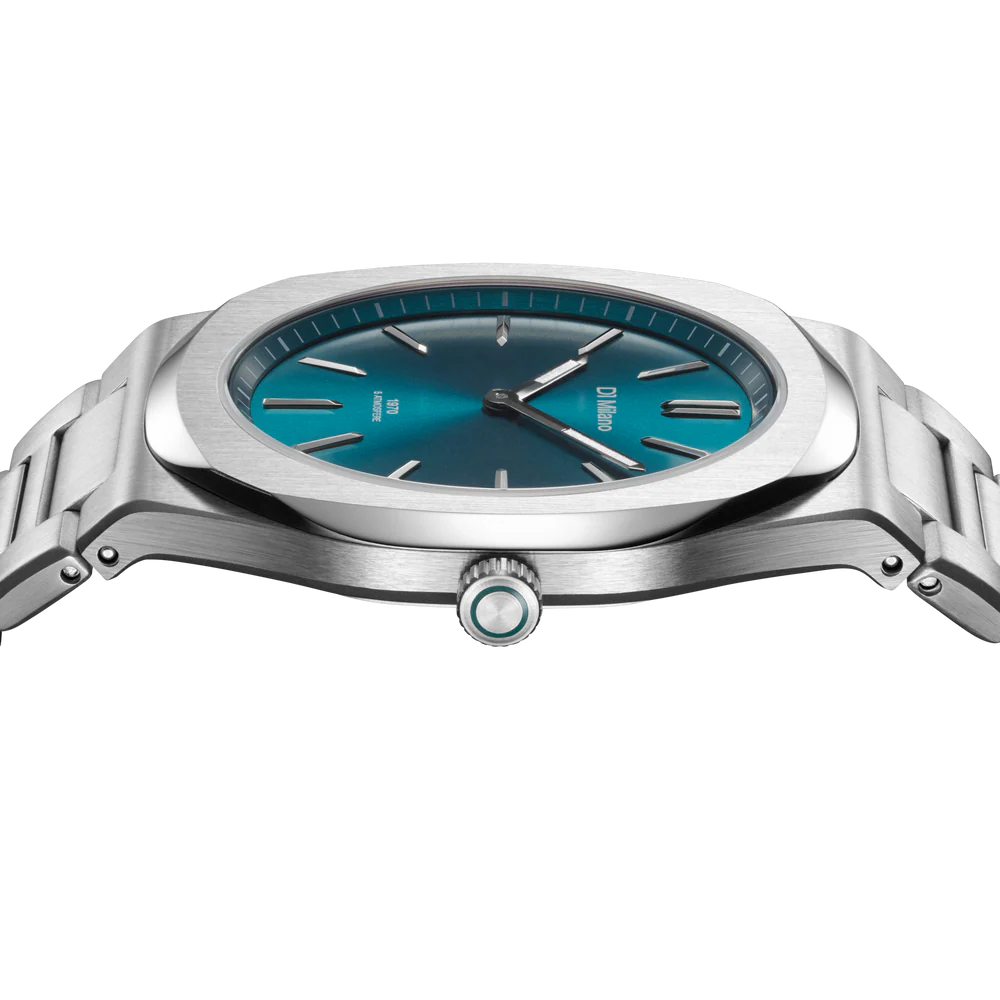 D1 Milano Men's Ultra-Thin Quartz Watch with Green Groovy Dial - ML-0400