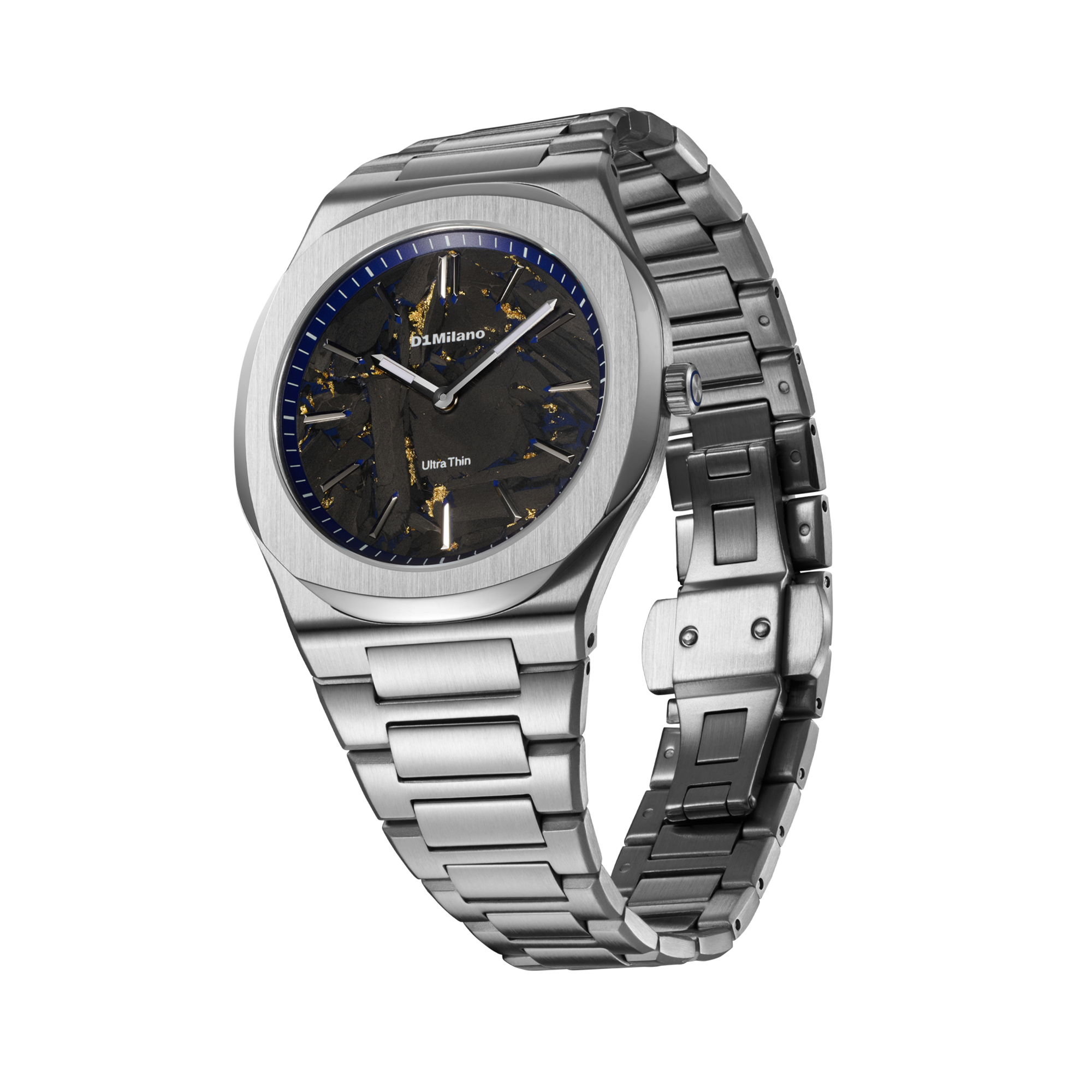 ساعة دي وان ميلانو الرجالية بحركة كوارتز ومينا أزرق من ألياف الكربون ML-0424