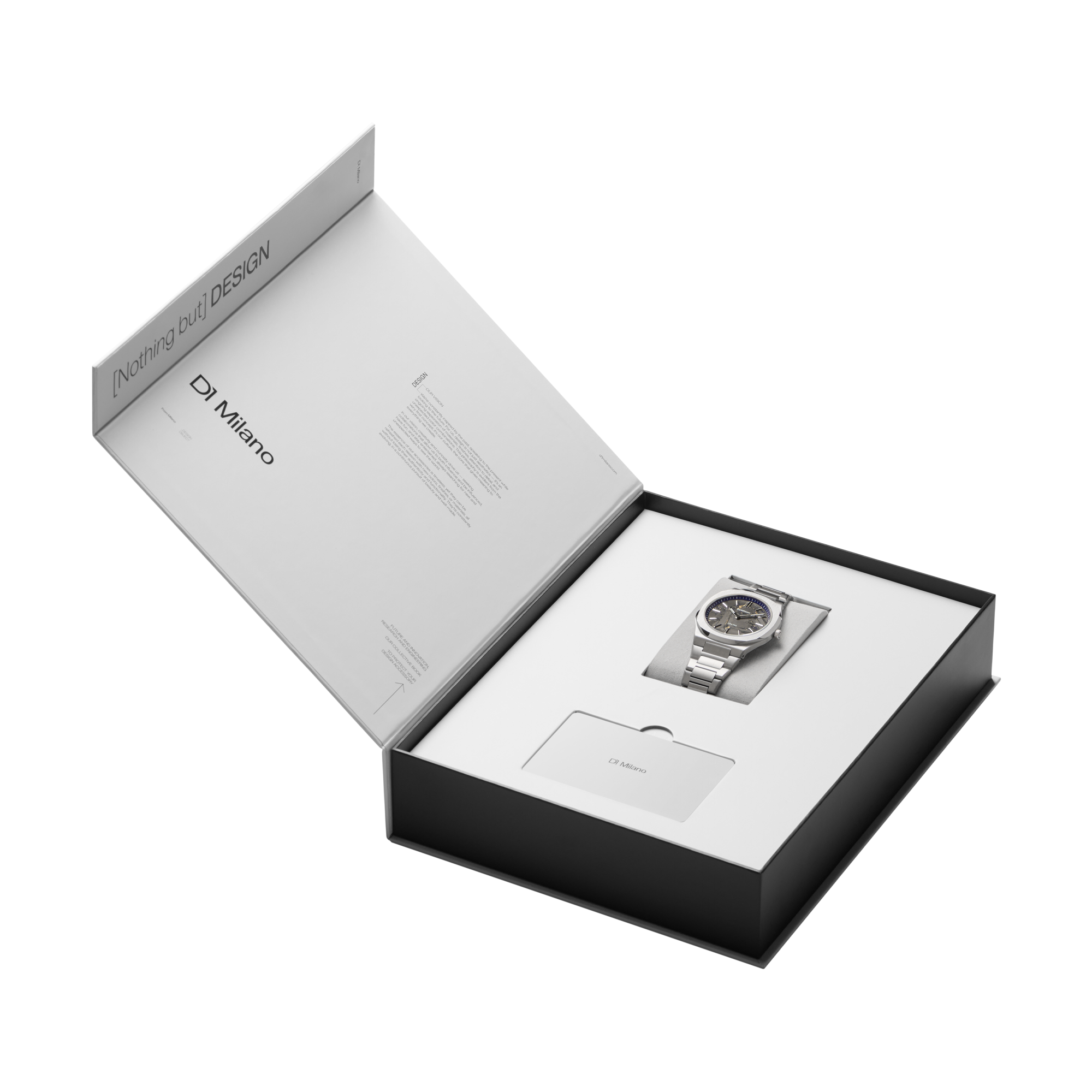 ساعة دي وان ميلانو الرجالية بحركة كوارتز ومينا أزرق من ألياف الكربون ML-0424