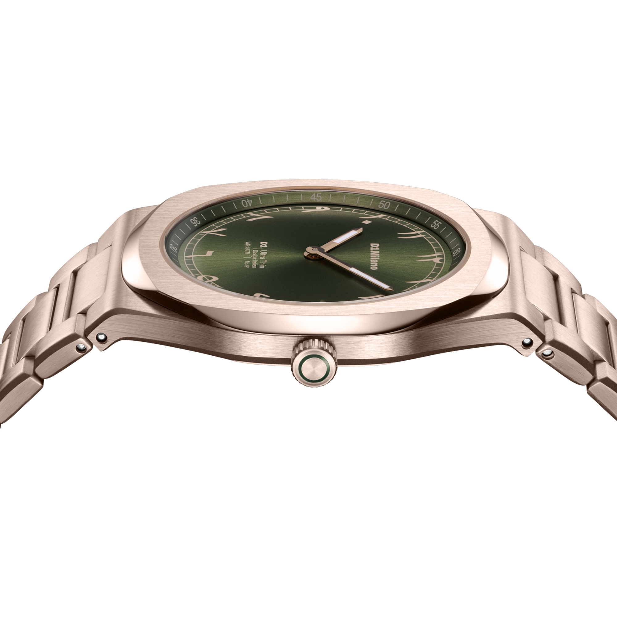 ساعة دي وان ميلانو الرجالية بحركة كوارتز ومينا أخضر سولي ML-0426