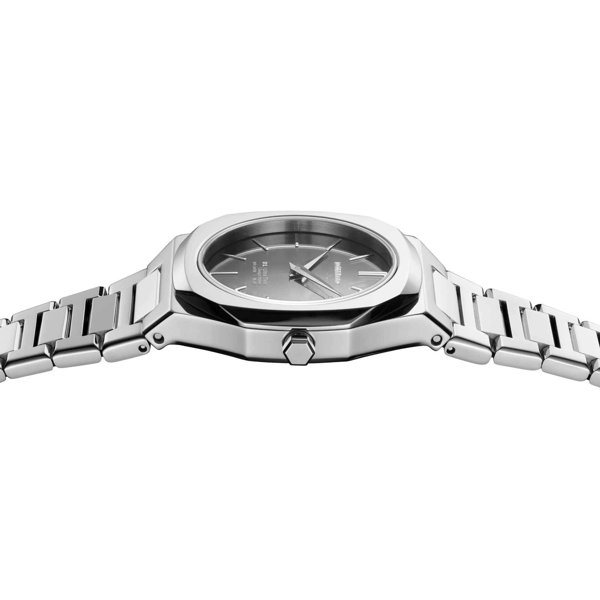 ساعة دي وان ميلانو النسائية بحركة كوارتز ومينا فضي مرآة ML-0428