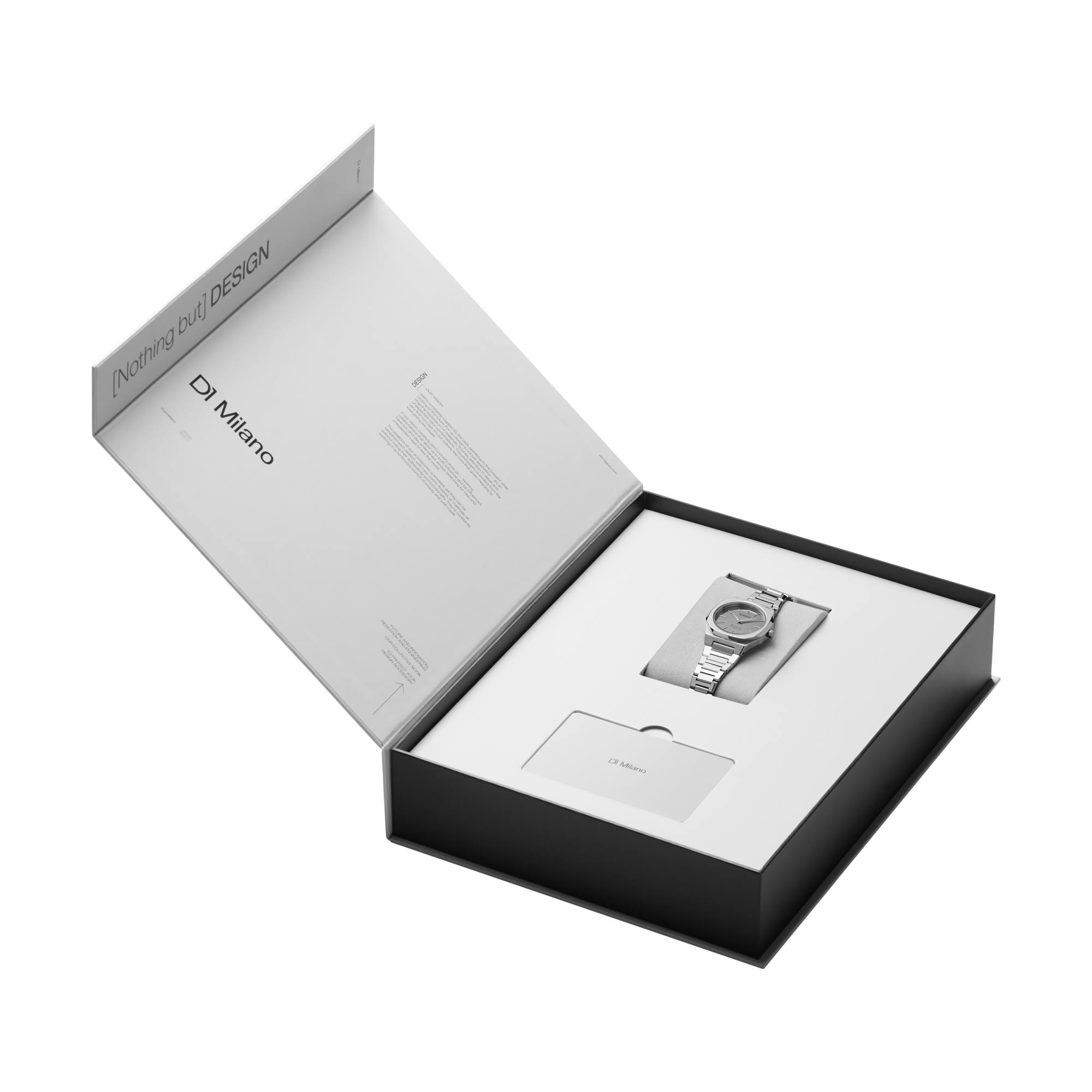 ساعة دي وان ميلانو النسائية بحركة كوارتز ومينا فضي مرآة ML-0428