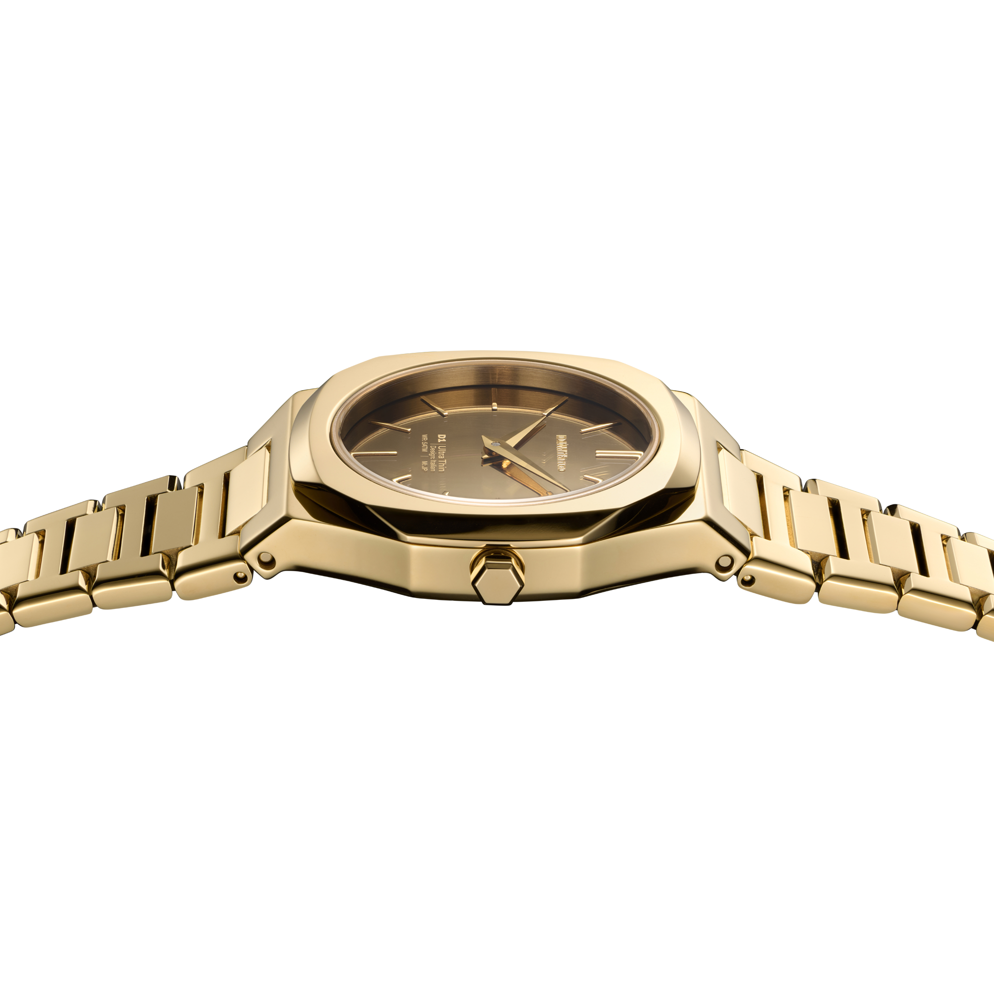 ساعة دي وان ميلانو النسائية بحركة كوارتز ومينا ذهبي مرآة ML-0429