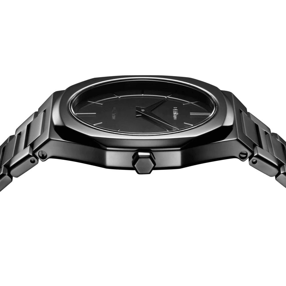 D1 Milano Men's Ultra-Thin Quartz Watch with Black Mirror Dial - ML-0406