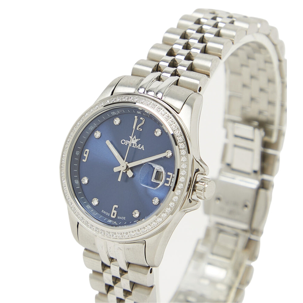 Optima Women's Swiss Quartz Watch with Blue Dial - OPT-0020