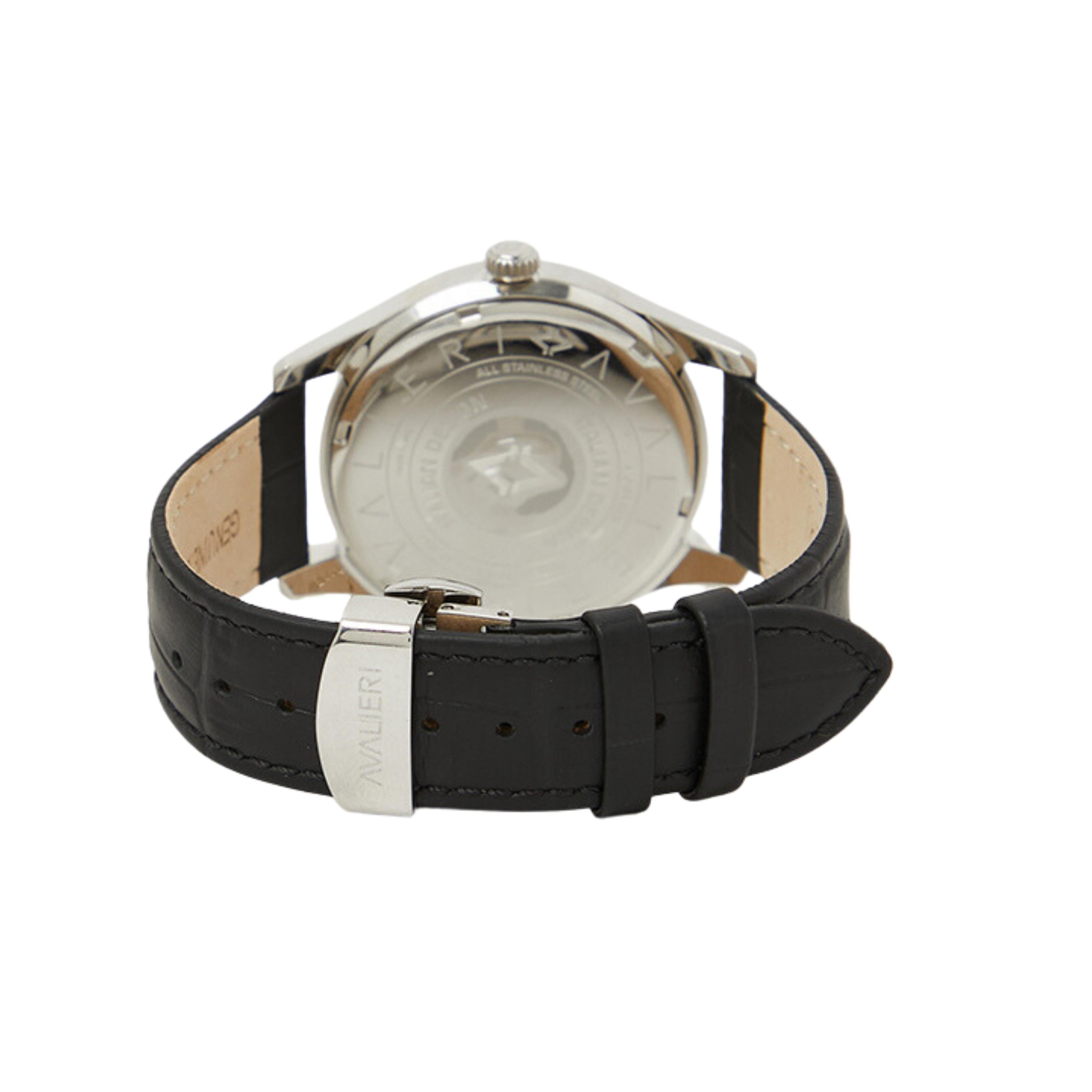 Avalieri Men's Quartz Watch With Silver White Dial - AV-2620B