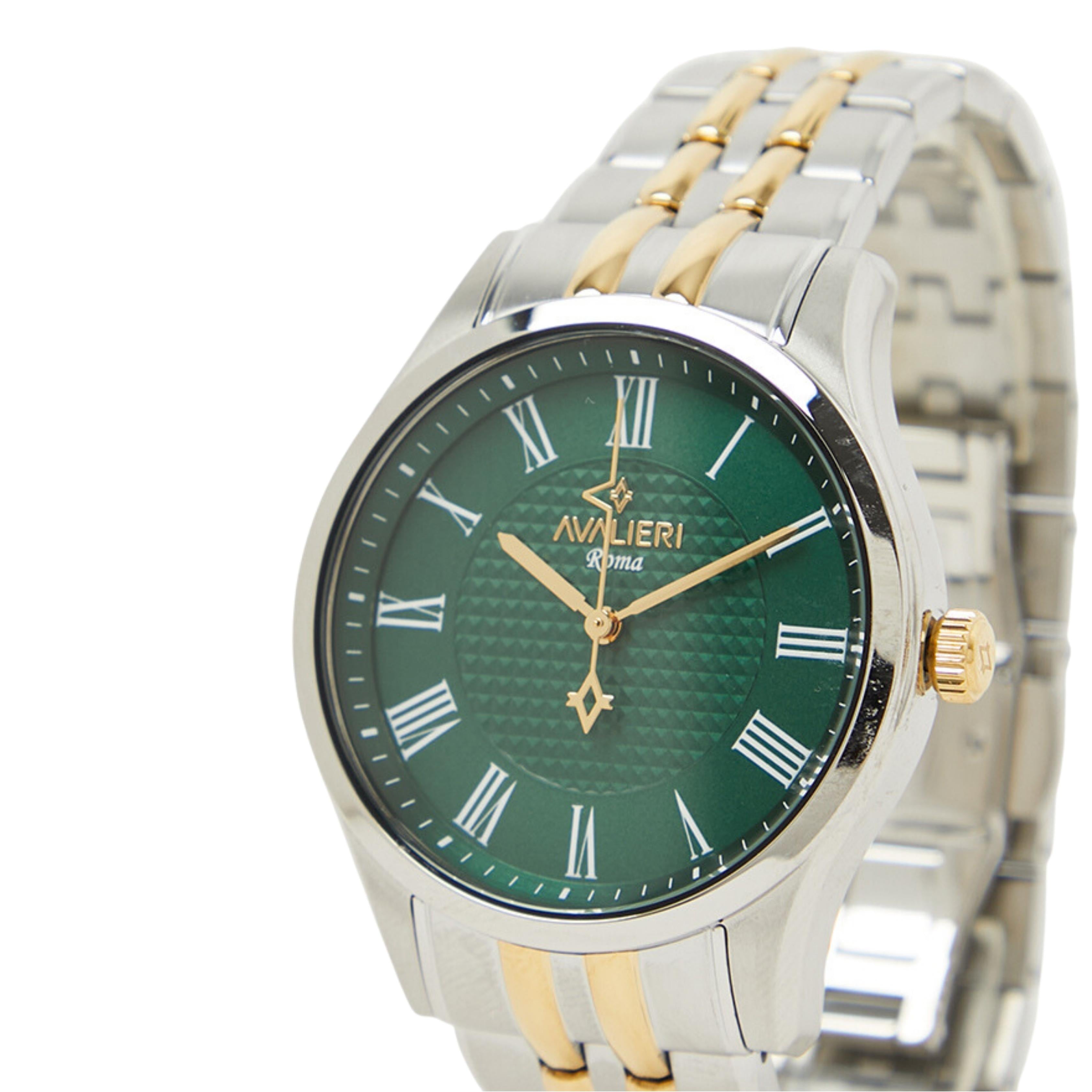 Avalieri Men's Quartz Green Dial Watch - AV-2615B