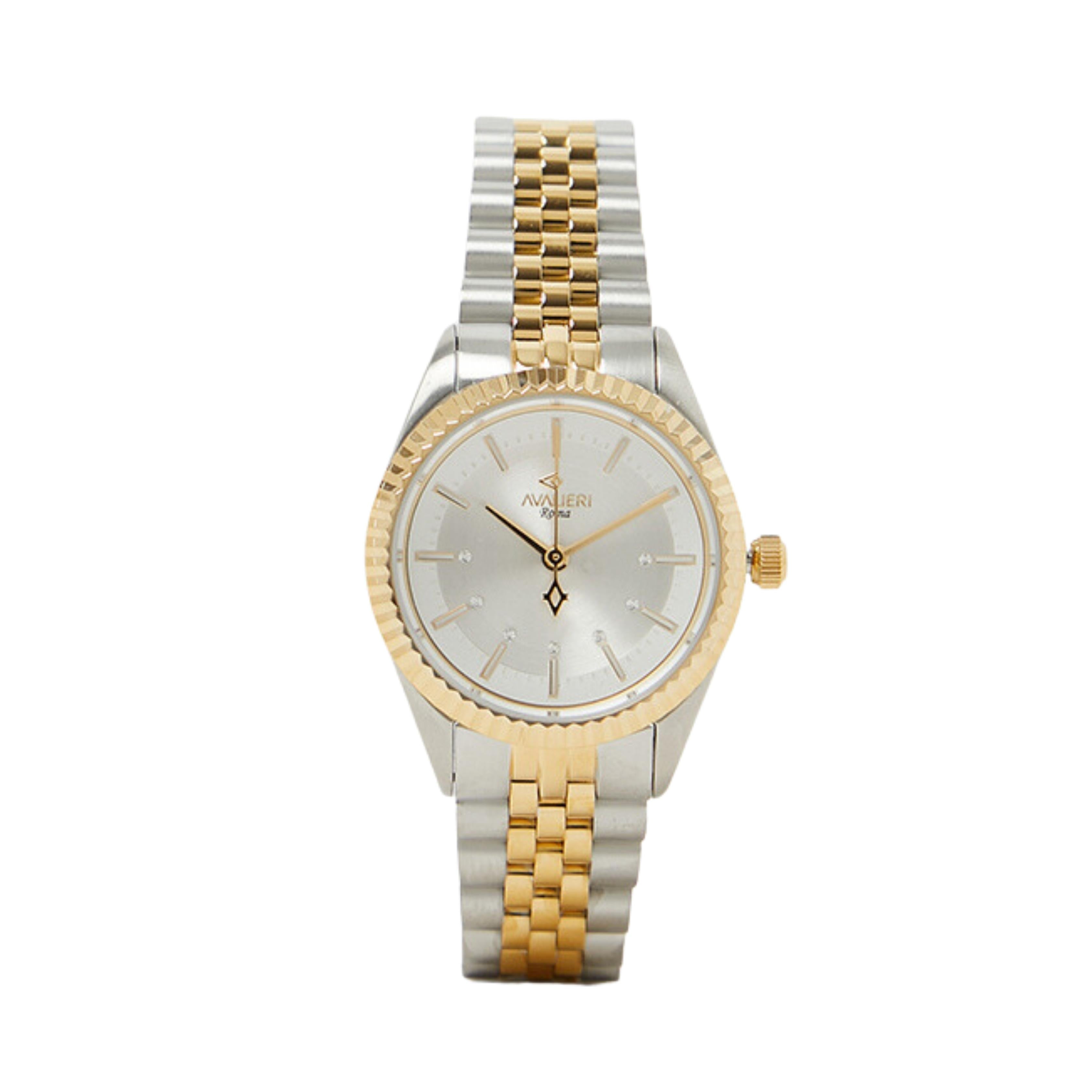 Avalieri Women's Quartz Watch With Silver White Dial - AV-2605B