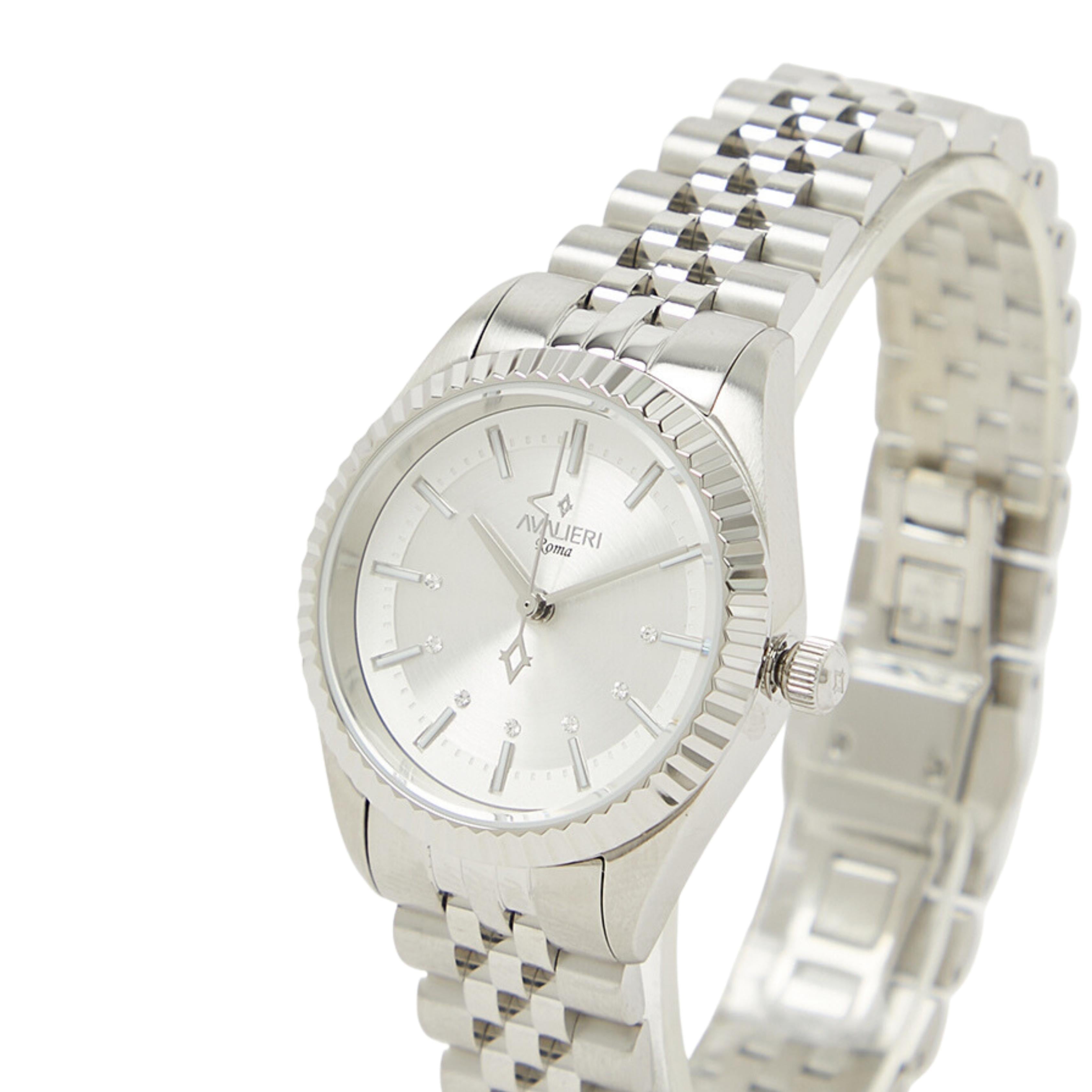 Avalieri Women's Quartz Watch With Silver White Dial - AV-2603B
