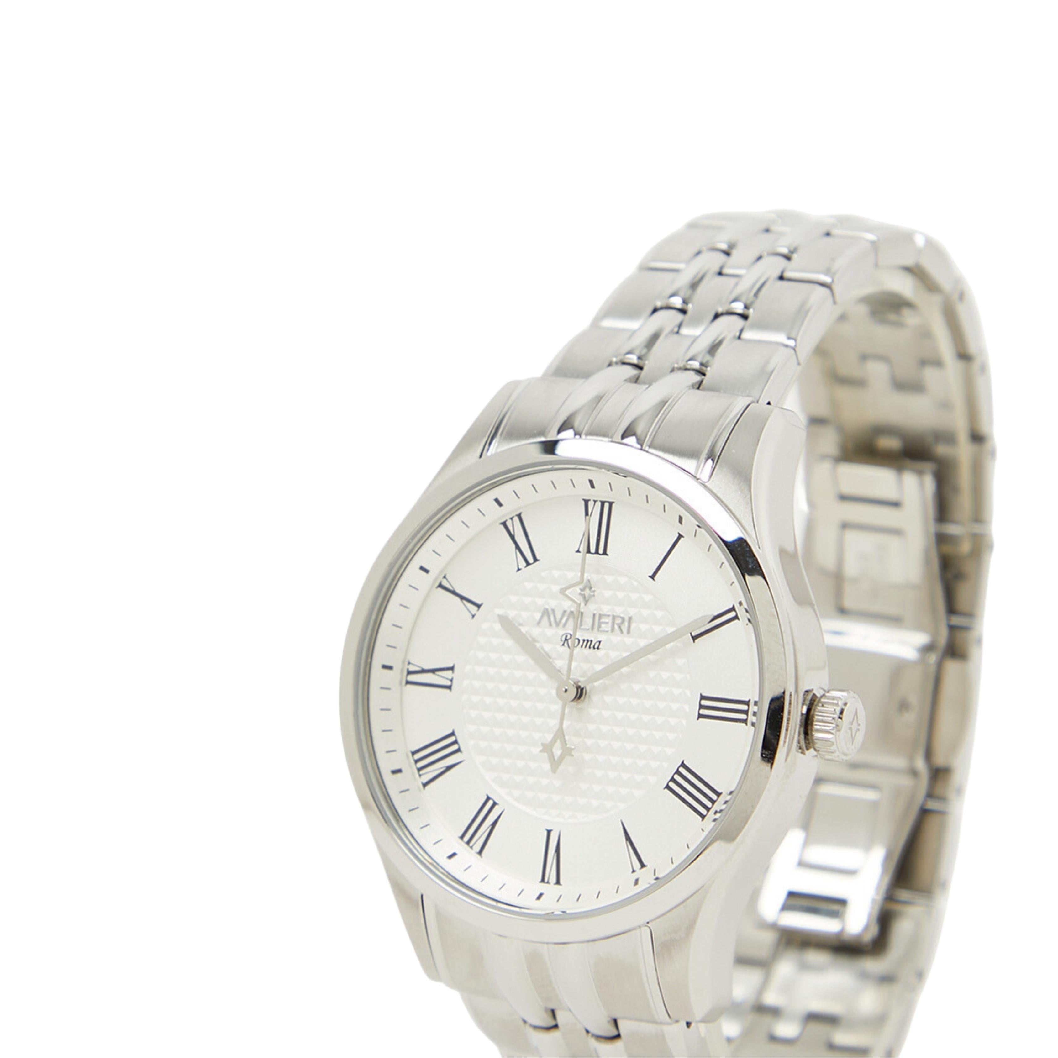 Avalieri Men's Quartz Watch With Silver White Dial - AV-2617B
