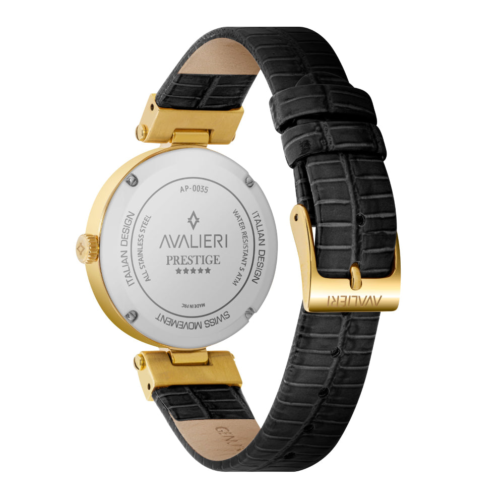 Avalieri Prestige Women's Swiss Quartz Movement White Dial Watch - AP-0035