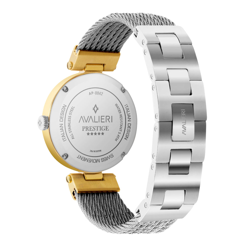 Avalieri Prestige Women's Swiss Quartz Movement White Dial Watch - AP-0042