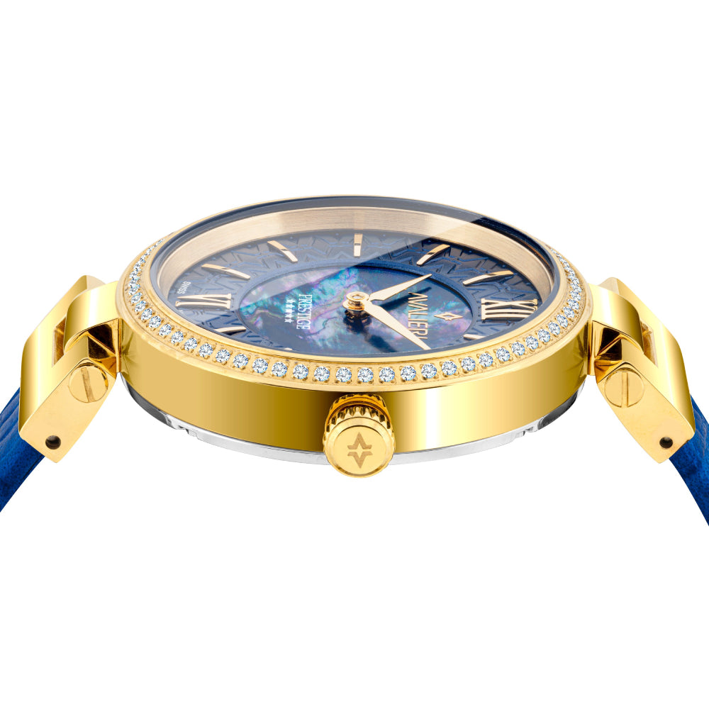 Avalieri Prestige Women's Swiss Quartz Movement Blue Dial Watch - AP-0037