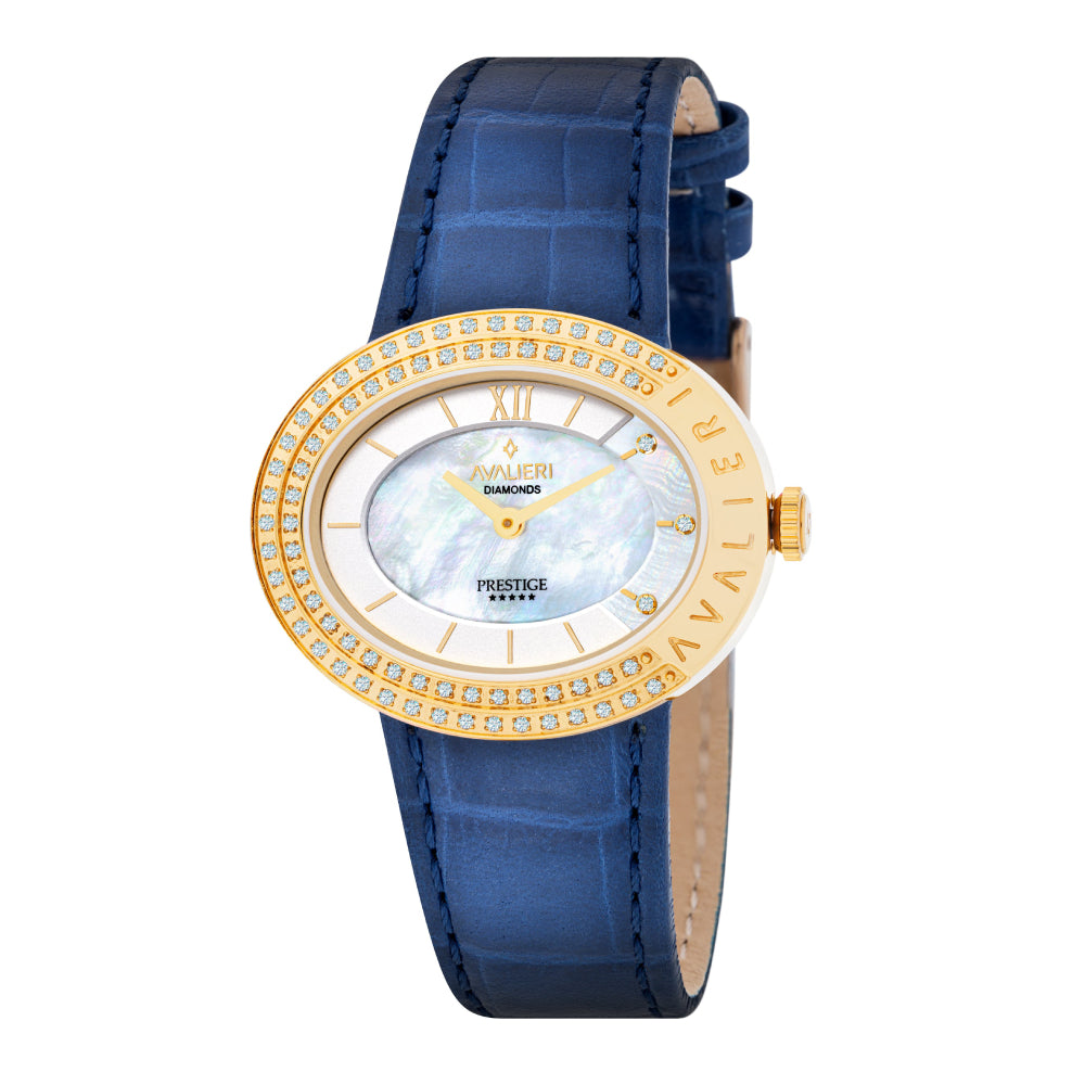 Avalieri Prestige Women's Swiss Quartz Movement White Dial Watch - AP-0011 (73/D 0.365CT )