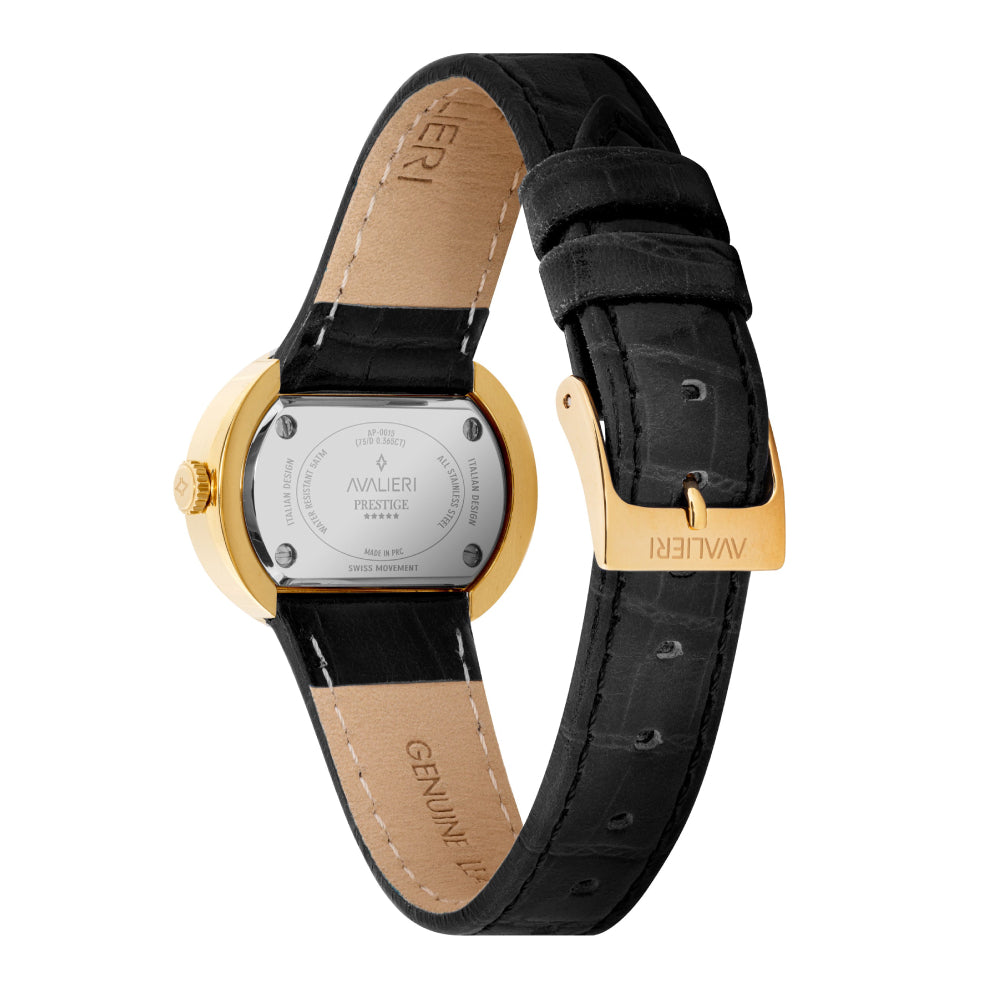 Avalieri Prestige Women's Swiss Quartz White Dial Watch - AP-0015 (73/D 0.365CT )