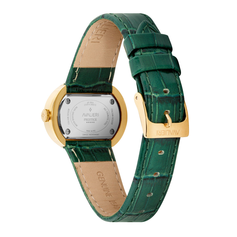 Avalieri Prestige Women's Swiss Quartz Movement Green Dial Watch - AP-0013 (73/D 0.365CT )