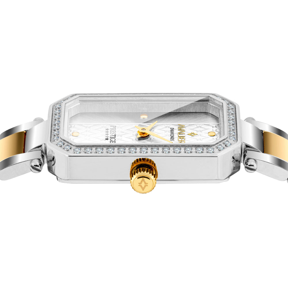 Avalieri Prestige Women's Swiss Quartz Movement Silver Dial Watch - AP-0002 (48/D 0.24CT )