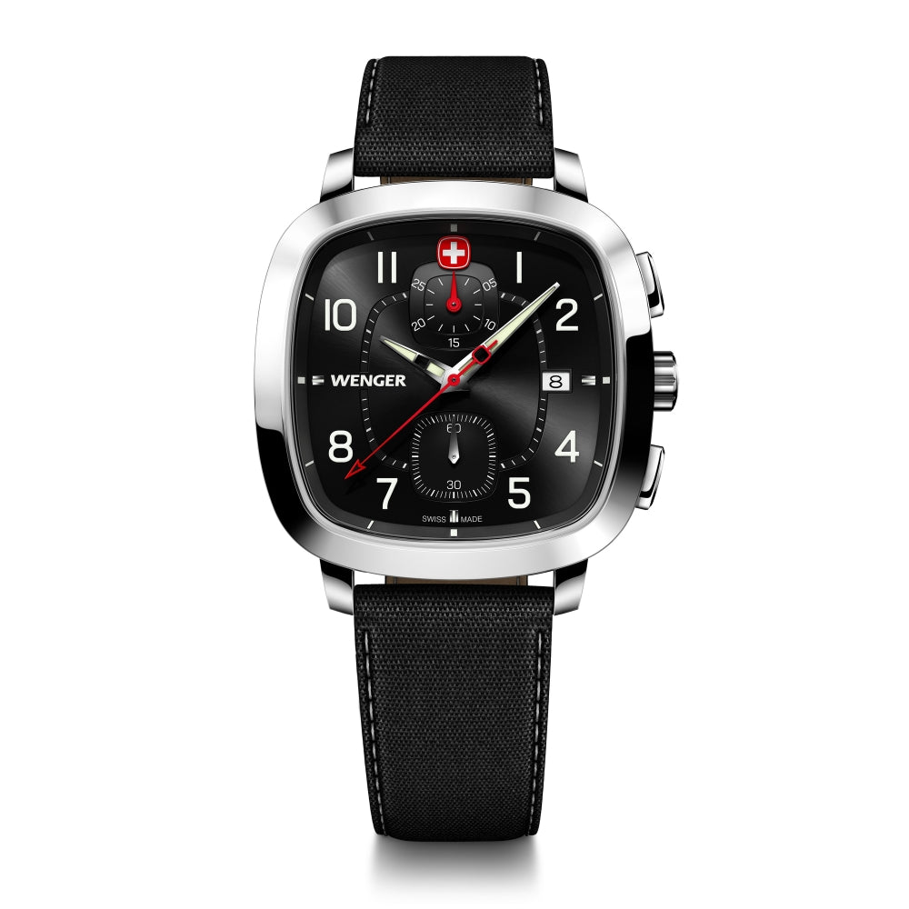 Wenger Men's Quartz Watch with Black Dial - WNG-0112