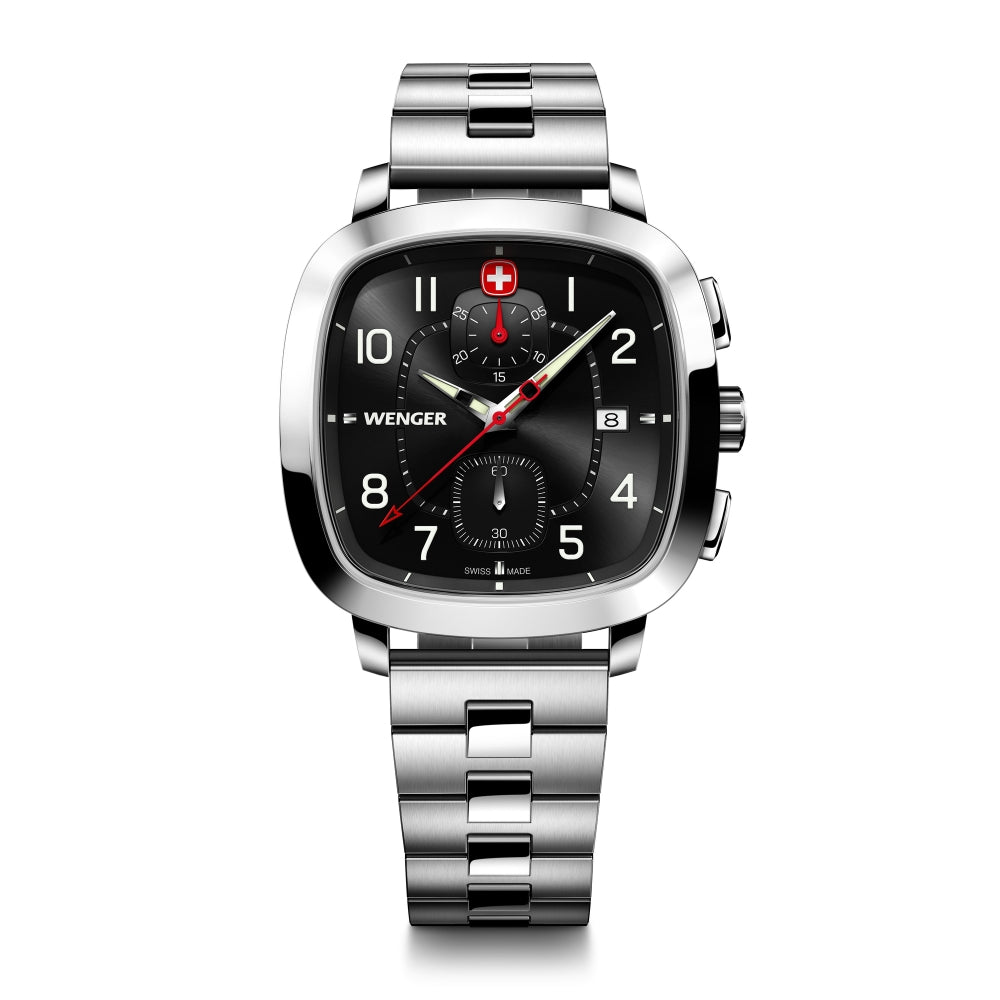 Wenger Men's Quartz Watch with Black Dial - WNG-0113