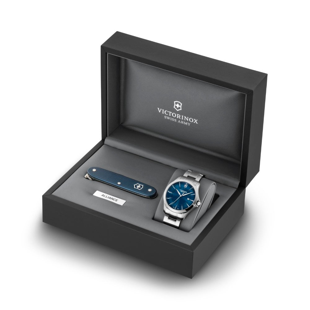 Victorinox Men's Blue Dial Quartz Watch with Swiss Multi Tool - VTX-0126+SET
