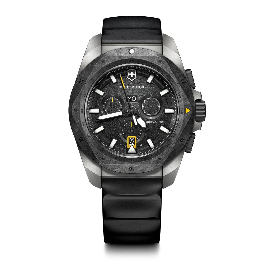 ساعة فيكتورينوكس الرجالية بحركة كوارتز ولون مينا أسود - VTX-0134+STRAP+ACCS.WALLET