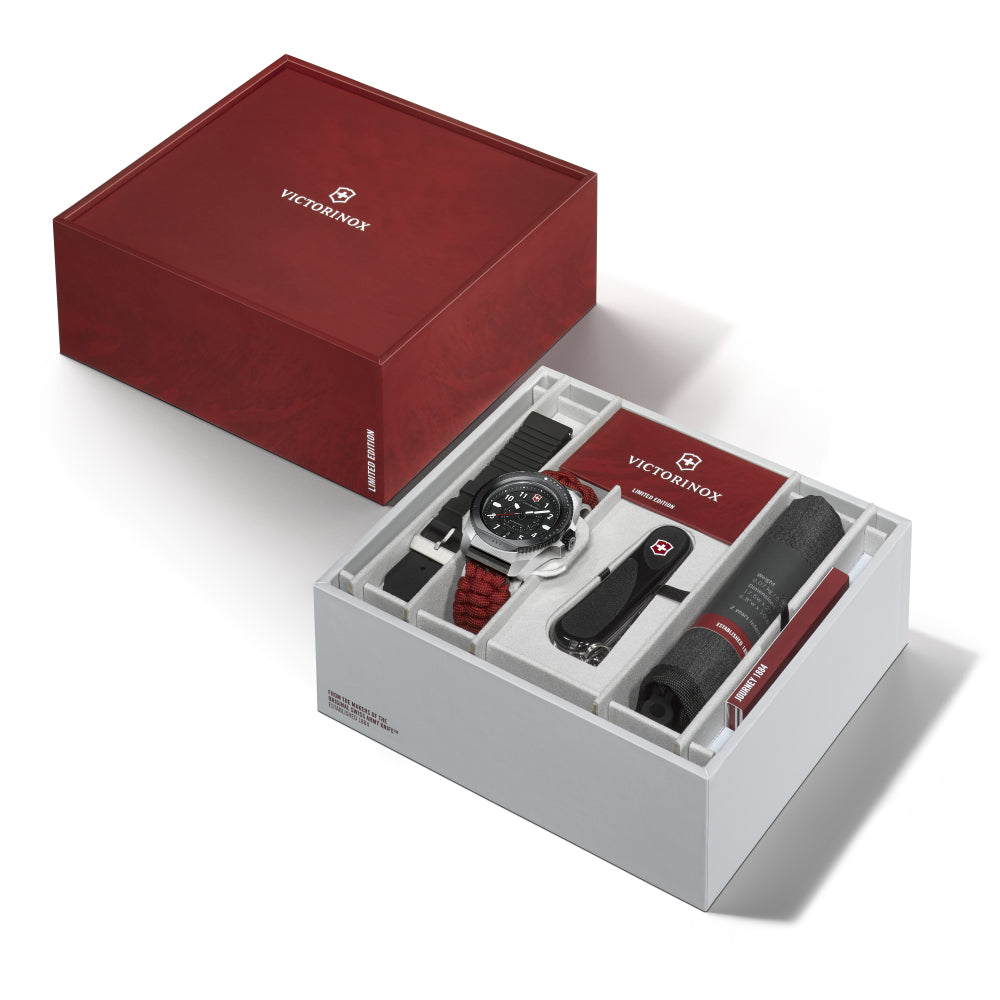Victorinox Men's Black Dial Quartz Watch with Swiss Multi Tool - VTX-0146+KNF+STRP+ACC WALLT