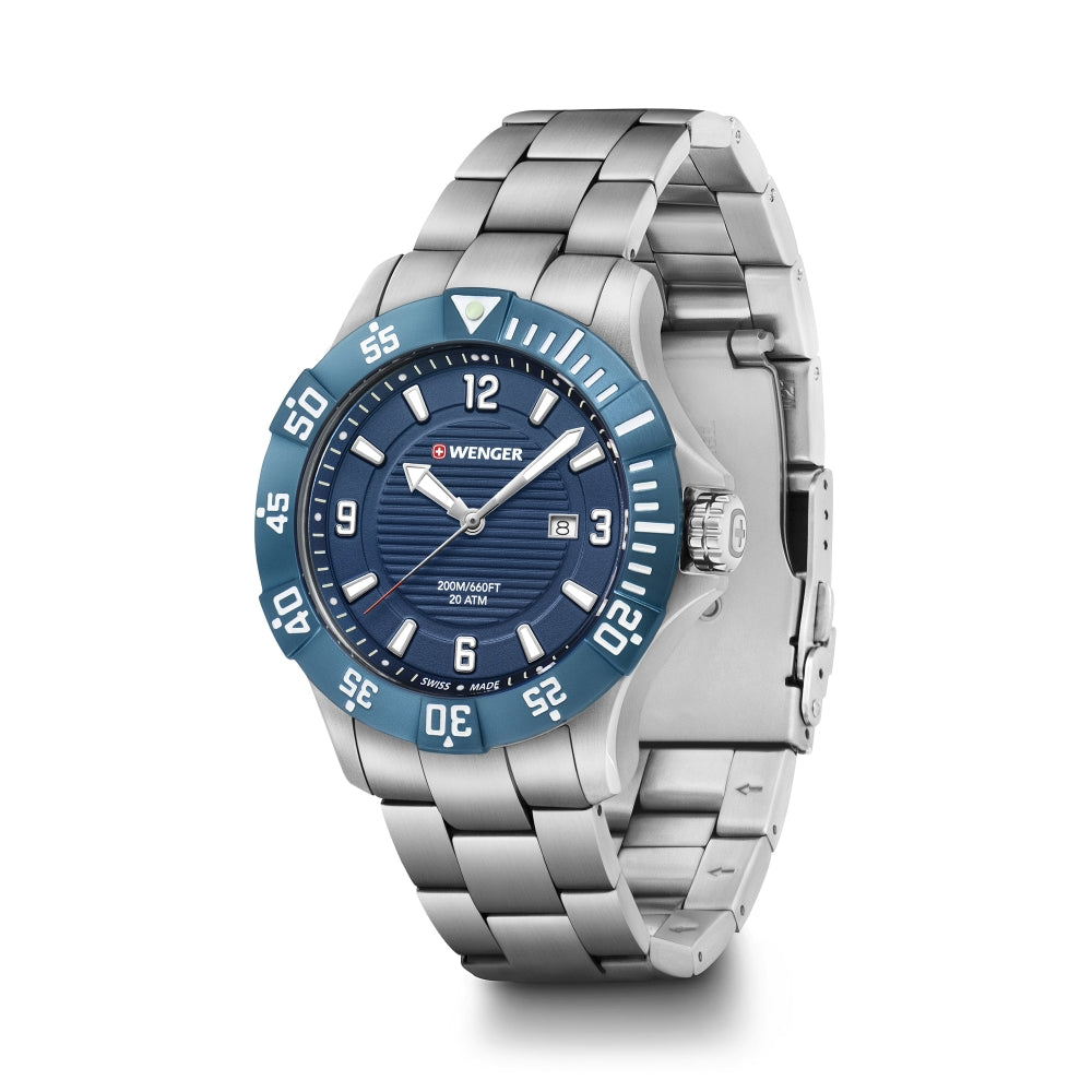 Wenger Men's Quartz Watch with Blue Dial - WNG-0084