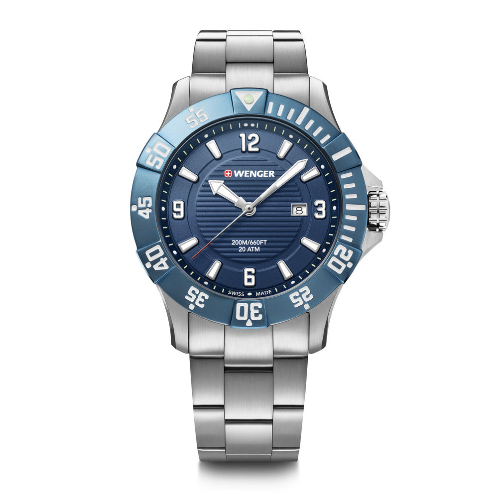 Wenger Men's Quartz Watch with Blue Dial - WNG-0084