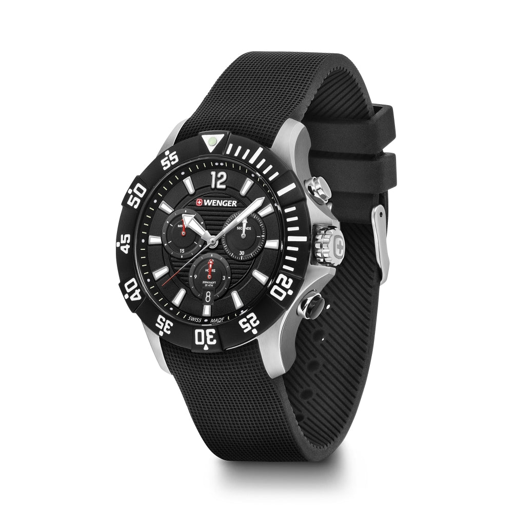 Wenger Men's Quartz Watch with Black Dial - WNG-0085