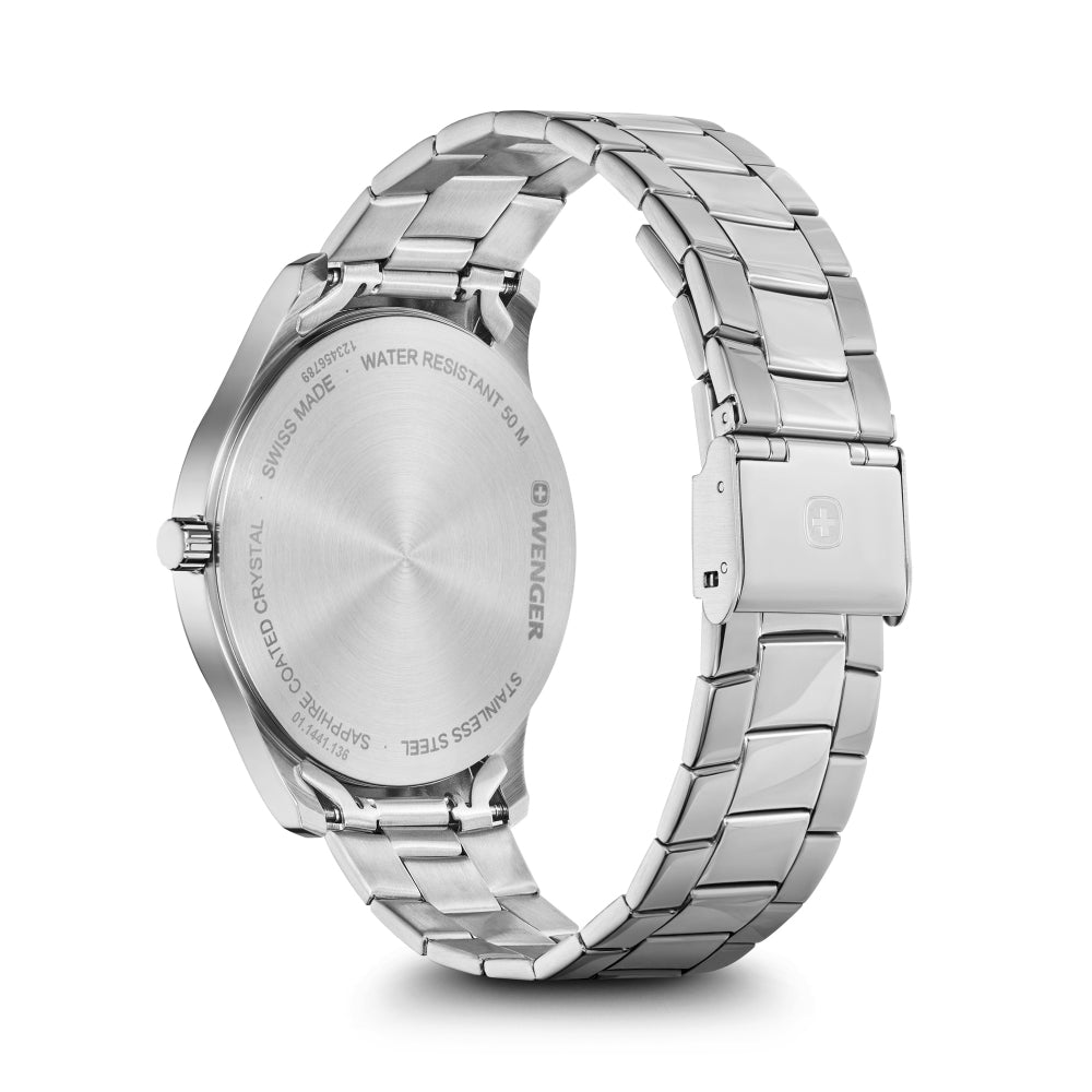 Wenger Men's Quartz Watch with Silver Dial - WNG-0077