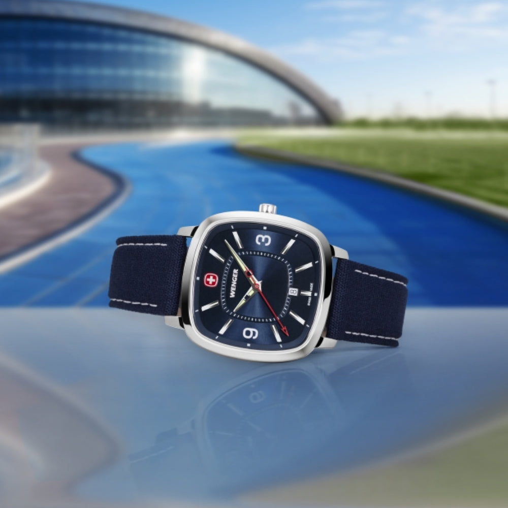 Wenger Men's Quartz Watch, Blue Dial - WNG-0102