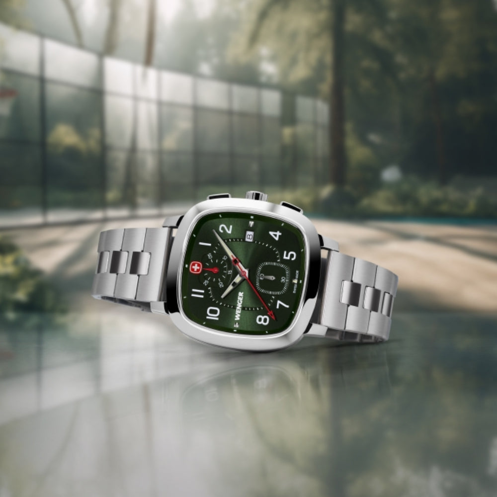 Wenger Men's Quartz Watch with Green Dial - WNG-0116