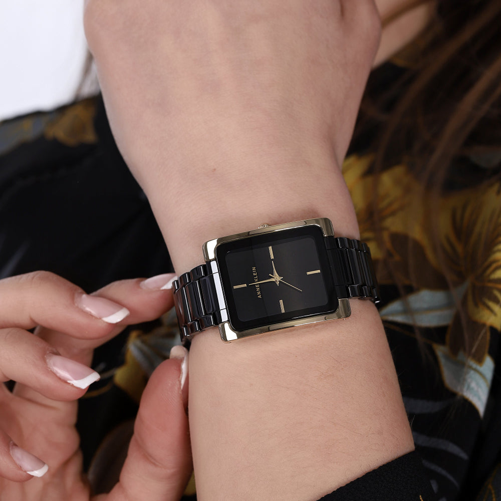 Anne Klein Women's Quartz Black Dial Watch - AK-0247