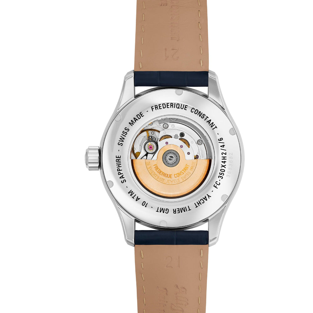 ساعة فريدريك كونستانت الرجالية بحركة أوتوماتيكية ولون مينا أزرق - FC-0153+R.STRAP+BOX