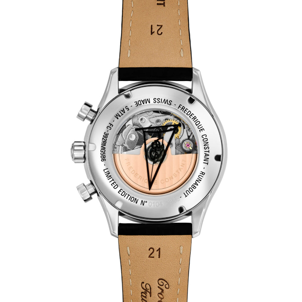 ساعة فريدريك كونستانت الرجالية بحركة أوتوماتيكية ولون مينا أسود - FC-0168